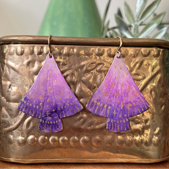 Handmade hand painted earrings - Picture 6 of 8